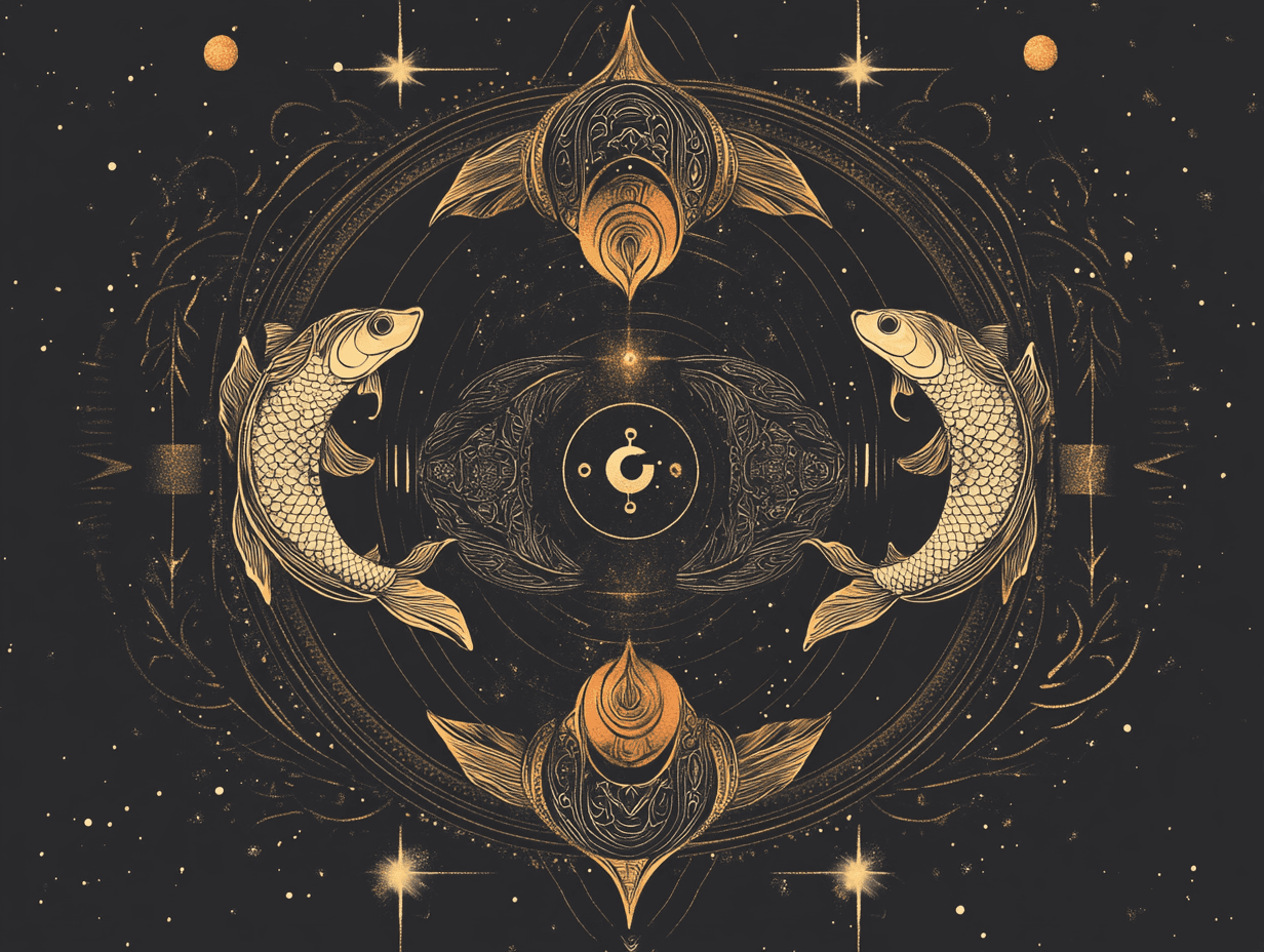 Pisces symbol - 12 zodiac signs