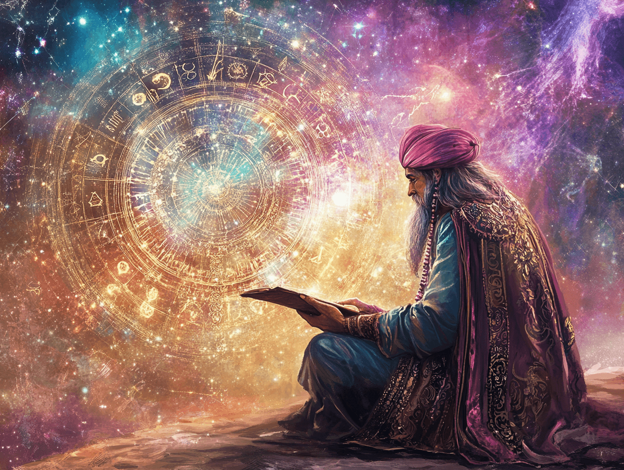 astrologer studying 12 zodiac signs